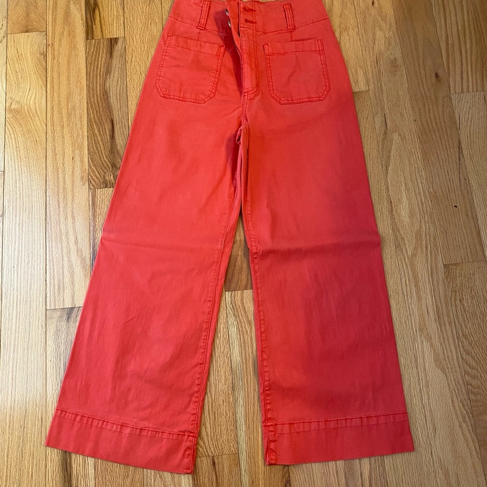 LC Lauren Conrad Bright Red Super High Rise Pants